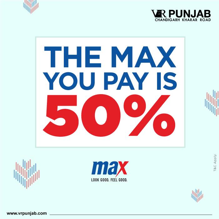 THE MAX YOU PAY IS 50%